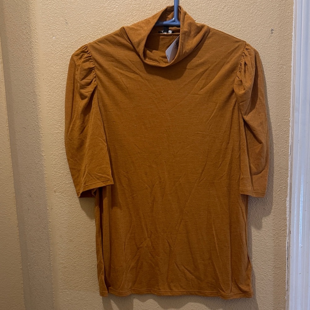 Express Mustard Turtleneck Top